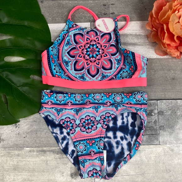 Justice Other - Justice medallion reversible swimsuit bikini girls